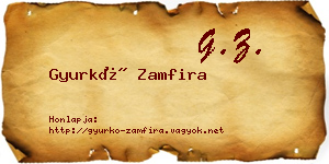 Gyurkó Zamfira névjegykártya